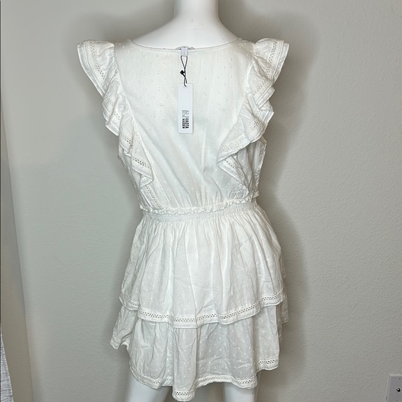 BB Dakota by Steve Madden White Tiered summer Midi Sundress size L - Picture 4 of 9
